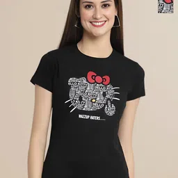 Mast & Harbour Women Typography 2 Printed Applique T-shirt-image-85