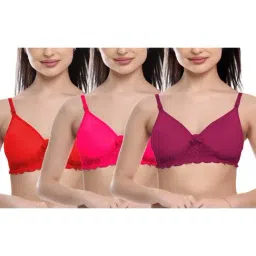 FIMS: Fashion is my Style Hot Pink & Purple Lace Work Everyday Bras - Pack Of 3-picture-23