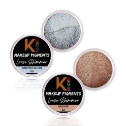 KINDED Makeup Pigments Loose Shimmer Powder Eyeshadow 06 Greyish Silver & 10 Bronze Combo-image-20