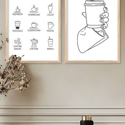 Kotart White & Black 2 Pieces Abstract Wooden Wall Arts-picture-26