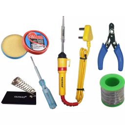 Fadman Beginner Basic 6 In 1 Soldering Iron Kit Copper, Iron & Nickle Corded 25 W with Solder Wire, Cutter, Tester-1