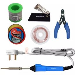 Fadman 6 In 1 Soldering Iron Kit Copper, Iron & Nickle Corded 25 W Grey+Blue with Solder Wire, Cutter-13