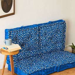 SKANDA FAB Set of 4 Blue Cotton Animal Print Floor Cushion-21