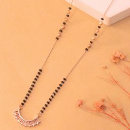 Hisa Rose Gold-Plated American Diamond Studded & Artificial Beaded Mangalsutra-image-19