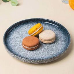 Nestasia Premium Quality Blue & White Two-Toned Pebble Glazed Stoneware Dinner Plate 7.87 Inch-picture-28