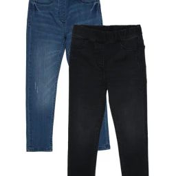 Peter England Girls Blue & Black Solid Jeggings-image-59