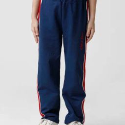 Kate & Oscar Kids Blue & Red Cotton Embroidered Trackpants-picture-29