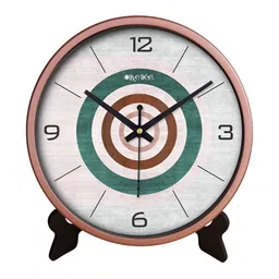 OLIVE TREE Peach-Coloured & White Printed Contemporary Table Clock-20