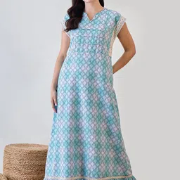 The Kaftan Company Printed Maxi Nightdress-image-5