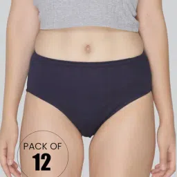 Lyra Assorted Color Cotton Hipster Panties - Pack Of 12-image-46