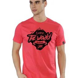 Anax Aesthetics Men Pure Cotton Graphic Printed Leave The World Behind You Tshirt-image-58