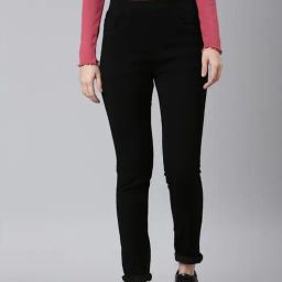 SHOWOFF Black Denim Skinny Fit Mid Rise Jeans-image-34