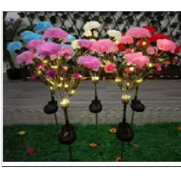 GIGAWATTS 7 Carnations Flower Shape Design Solar Powered LED Stake Light Night Lantern, GW-ME3043A-13