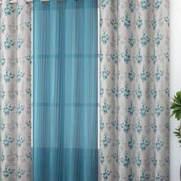 Galaxy Home Decor Blue Set of 3 Sheer Door Curtain-image-90