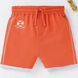 Ed-a-Mamma Kids Orange Cotton Printed Shorts-image-94