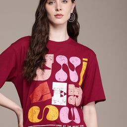 The Roadster Life Co. Typography Printed Drop-Shoulder Sleeves T-shirt-image-45