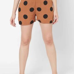 Sweet Dreams Brown Polka Dots Shorts-image-45