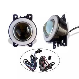 Auto Pearl LED Lens Fog Light with Halo Ring Angel Eye Front Compatible For Nissan Datsun Go, AngelEye_DRL_WiringS_DatsunGo-87