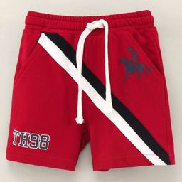 ToffyHouse Mid Thigh Shorts Text Print - Red-image-65