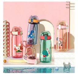 BitFeex Kids StrawBottle Anti Leak Rabbit Print Water Bottle with Sipper Cartoon Water Bottle  Color May Vary - 550 ml-10