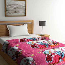 FABINALIV Reversible AC Room 300 GSM Polycotton Single Bed Dohar Cartoon Print - Multicolor-image-90
