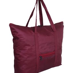 Kuber Industries Storage Bag  Clothes Storage Bag  Storage Bag with Handle  Parachute Shopping Bag  Grocery Hand Bag  Foldable Storage Bag  Front Pocket Storage Bag  Maroon-image-97