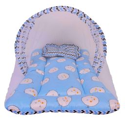 Babytoons Cotton Modern Toddler Mosquito and Insect Protection Net/Mattress (0-12 Months, Blue)-10