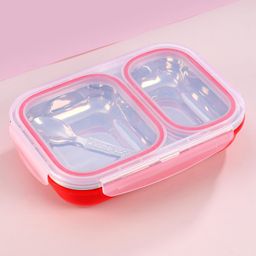 Unique King 2 Compartment Stainless Steel Insulated Lunch Box- Red-picture-14