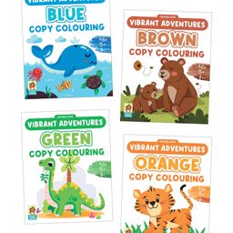 Vibrant Adventures Colouring Books, Blue, Brown, Green, Orange, Set of 4 Books - English-99