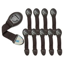 Multipurpose Safety Child Proof Cabinet & Drawer Locks Set of 10 - Brown-image-47
