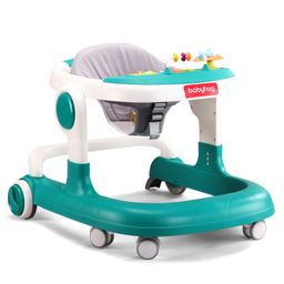Babyhug 2 in 1 Walker with Height Adjustment & Detachable Toy Bar with Lights & Music|Activity Tray| Soft Cushion Seat|Speed Control| Push Walker| Wheel Lock|Anti-fall Protection - Teal Blue-image-142