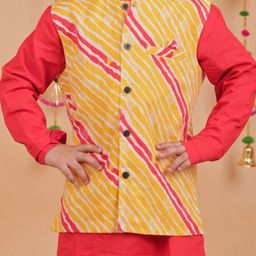 UNBIND Boys Striped Regular Pure Cotton Kurta with Pyjamas image 2