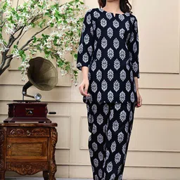 Dreambe Women Printed Pure Cotton Night suit-picture-45