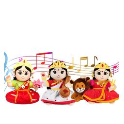Panda's Box Mantra Chanting Devi Durga, Devi Lakshmi & Sarswati (Pack of 3) | Musical Soft Plush Toys image 2
