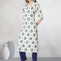 7Threads Ethnic Motifs Printed Round Neck Straight Kurta With Trouser-picture-57