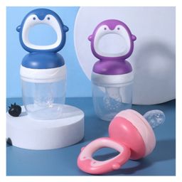 BitFeex Silicone Food Fruit Nibbler Penguin with Extra Mesh Soft Pacifier Feeder Teether for Infant Baby Elegant BPA Free (Color may vary, Pack of 1pcs) image 3