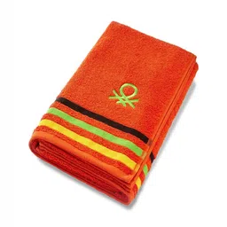 United Colors of Benetton Orange & Black 6 Pieces Striped Cotton 450 GSM Towel Set-7