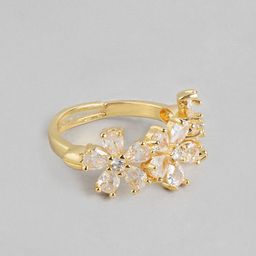 DressBerry Women Stone-Studded Floral-Shaped Adjustable Finger Ring-27