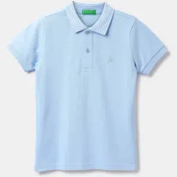 United Colors of Benetton Kids Blue Solid Polo T-Shirt-picture-48