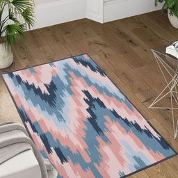 MODEFE Peach-Coloured Abstract Anti-Skid Nylon Carpet-image-75
