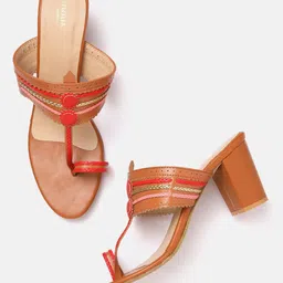 Anouk Woven Striped Ethnic Block Heels-2