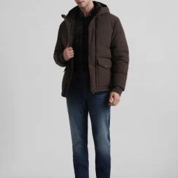 Jack & Jones Dark Brown Regular Fit Hooded Jacket-picture-10