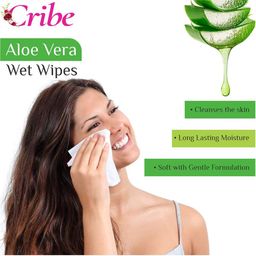 CRIBE Set Of 4 Rose & Aloe Vera Extract Wet Cleansing Wipes With Vitamin E - 25 Wipes Each image 5