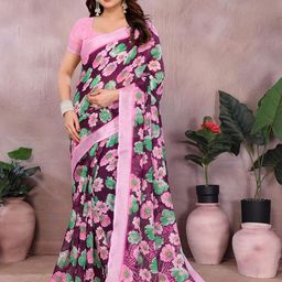 Moda Rapido Moda Rapido Stylish Floral Print Cotton Saree-picture-4
