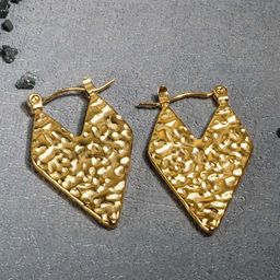 Estailo fashion Gold-Plated Contemporary Shaped Hoop Earrings-image-62