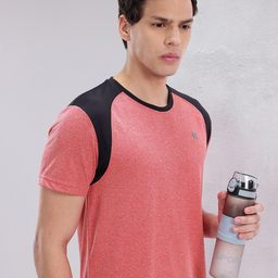 HRX by Hrithik Roshan Contrast Panel Rapid-Dry Training T-shirt-image-18