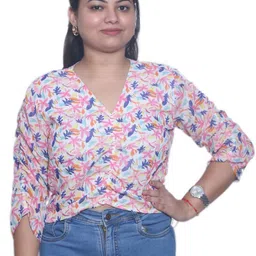 PYRAMID FASHIONS Floral Print Crop Top-image-89