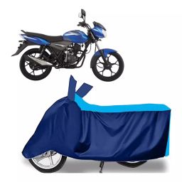 Auto Pearl Two Wheeler Cover for Bajaj Discover 110 - Cyan, Blue-59