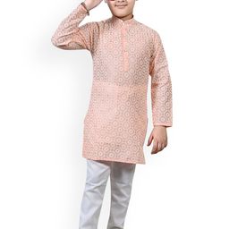 Arshia Fashions Boys Ethnic Motifs Embroidered Regular Thread Work Kurta with Pyjamas-17