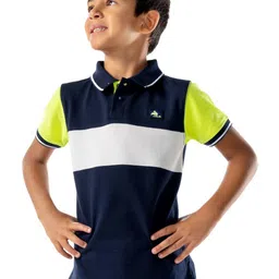 Cherry Crumble Boys Colourblocked Polo Collar Short Sleeves T-shirt-25